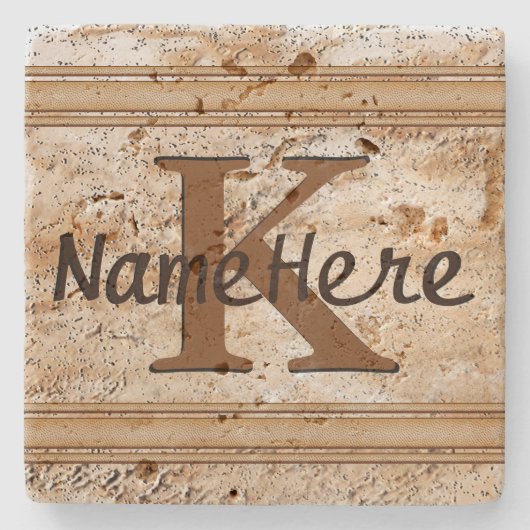 Naam- en MONOGRAM Onderzetters voor Hem, Set van 4 (Voorkant)