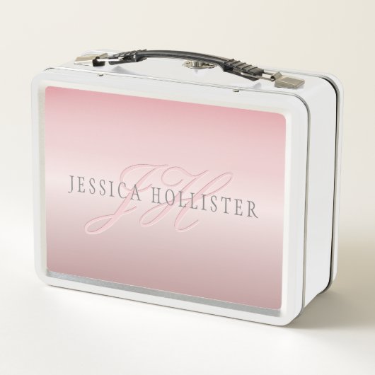 Naam en monogram | Soft FAUX Roos Gold Blush (Achterkant)