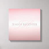 Naam en monogram | Soft FAUX Roos Gold Blush Canvas Afdruk (Voorkant)