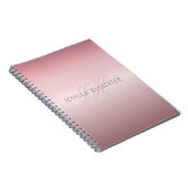 Naam en monogram | Soft FAUX Roos Gold Blush Notitieboek (Rechterzijde)