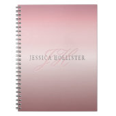 Naam en monogram | Soft FAUX Roos Gold Blush Notitieboek (Voorkant)