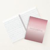 Naam en monogram | Soft FAUX Roos Gold Blush Notitieboek (Binnen)