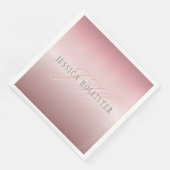Naam en monogram | Soft FAUX Roos Gold Blush Servet (Hoek)