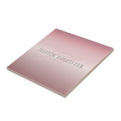 Naam en monogram | Soft FAUX Roos Gold Blush Tegeltje (Zijkant)