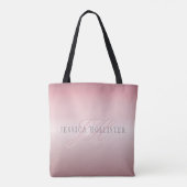 Naam en monogram | Soft FAUX Roos Gold Blush Tote Bag (Achterkant)