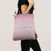 Naam en monogram | Soft FAUX Roos Gold Blush Tote Bag (Dichtbij)