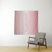 Naam en monogram | Soft FAUX Roos Gold Blush Wandkleed (In Situ (horizontaal))