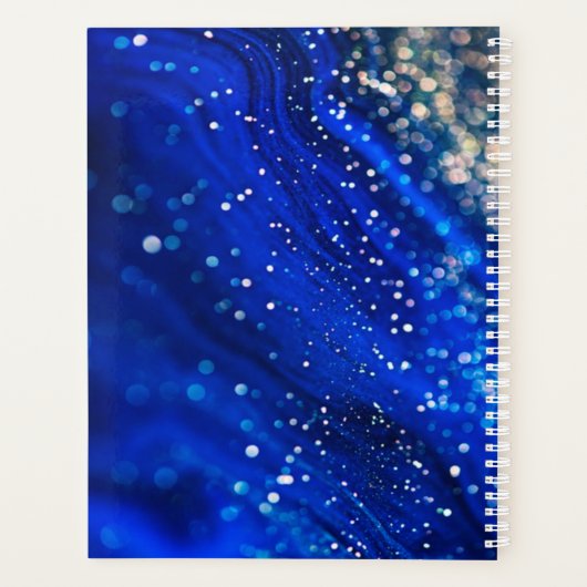 Naam en monogram van de blauwe hamer planner (Achterkant)