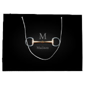 Naam en monogram van de inktvis Bit Horse Name & M Groot Cadeauzakje (Achterkant)