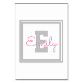 Naam en monogram van de kabelvorm | Lichtgrijs en  Kaart (Achterkant)