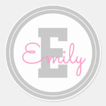 Naam en monogram van de kabelvorm | Lichtgrijs en 