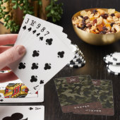 Naam en monogram van het patroon van de Camouflage Pokerkaarten (Insitu)