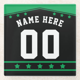 Naam en nummer Aangepaste sleutel Lacrosse Jersey Glazen Onderzetter