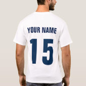 Naam en nummer achterafdruk Baseball Catcher T Shi T-shirt (Achterkant)