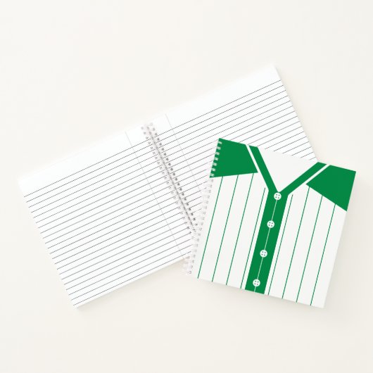 Naam en nummer Baseball Softball Green Jersey Notitieboek (Binnen)