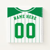 Naam en nummer Baseball Softball Green Jersey Notitieboek (Achterkant)
