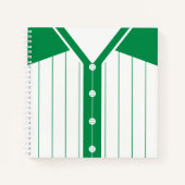 Naam en nummer Baseball Softball Green Jersey Notitieboek (Voorkant)