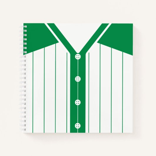 Naam en nummer Baseball Softball Green Jersey Notitieboek (Voorkant)