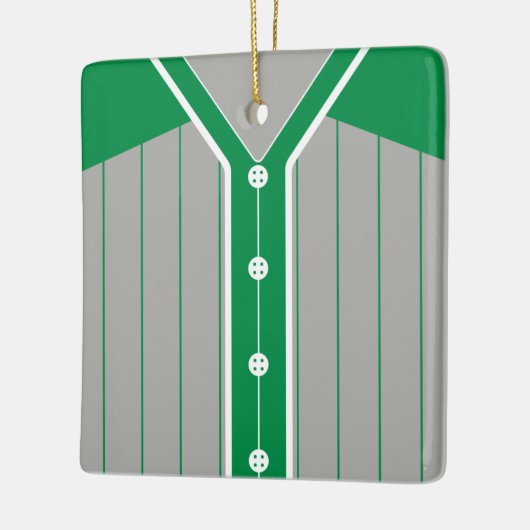 Naam en nummer Baseball Softball Jersey Sjabloon Keramisch Ornament (Links)