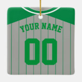 Naam en nummer Baseball Softball Jersey Sjabloon Keramisch Ornament (Achterkant)
