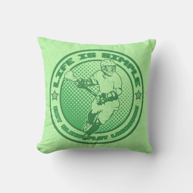 Naam en nummer Eat Sleep Lacrosse Pillow Kussen (Voorkant)