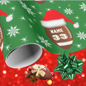 Naam en nummer Football Christmas Wrapping Paper Cadeaupapier