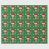 Naam en nummer Football Christmas Wrapping Paper Cadeaupapier (Vlak)