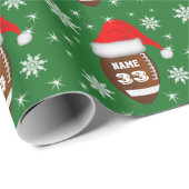 Naam en nummer Football Christmas Wrapping Paper Cadeaupapier (Rol Hoek)