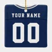 Naam en nummer Football Lacrosse Jersey Sjabloon Keramisch Ornament (Achterkant)