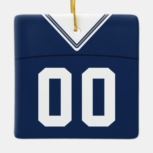 Naam en nummer Football Lacrosse Jersey Sjabloon Keramisch Ornament (Voorkant)