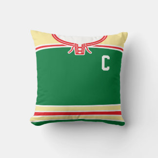 Naam en nummer Groen Hockey Jersey Kussen