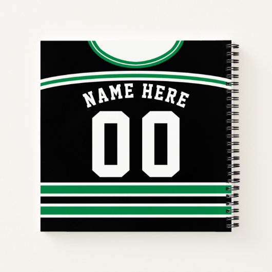Naam en nummer Ice Hockey Jersey Notitieboek (Achterkant)