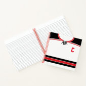 Naam en nummer Ice Hockey Jersey Notitieboek (Binnen)