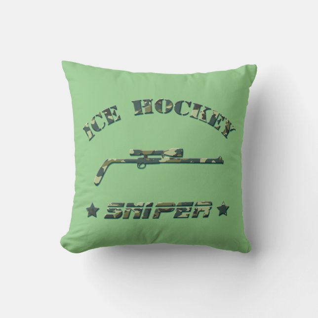 Naam en nummer Ice Hockey Sniper Kussen (Voorkant)