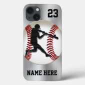 NAAM en NUMMER iPhone Baseball Hoesjes stevig (Achterkant)