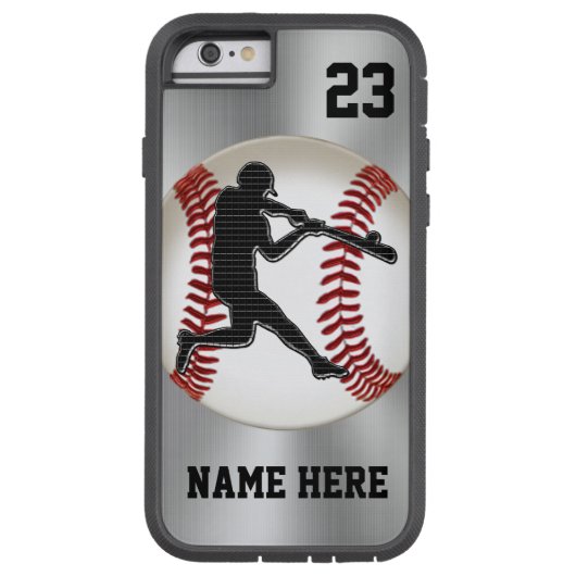 NAAM en NUMMER iPhone Baseball Hoesjes stevig (Achterkant)