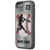 NAAM en NUMMER iPhone Baseball Hoesjes stevig (Achterkant Links)