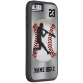 NAAM en NUMMER iPhone Baseball Hoesjes stevig (Achterkant/Rechts)