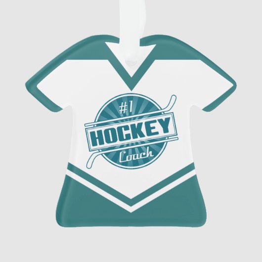 Naam en nummer Jersey Hockey Coach Ornament (voorkant)