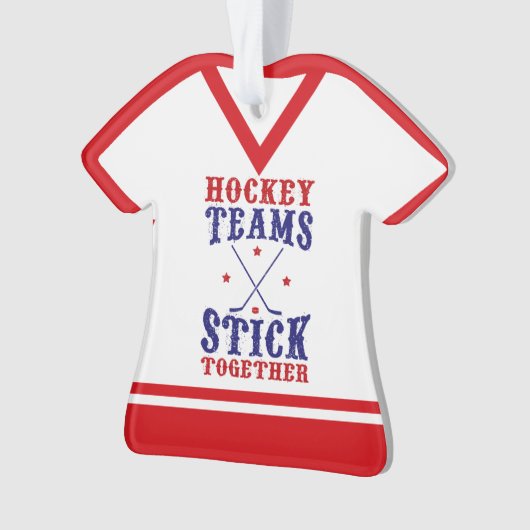 Naam en nummer Jersey Hockey Teams Ornament (voorkant)