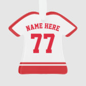 Naam en nummer Jersey Hockey Teams Ornament (achterkant)