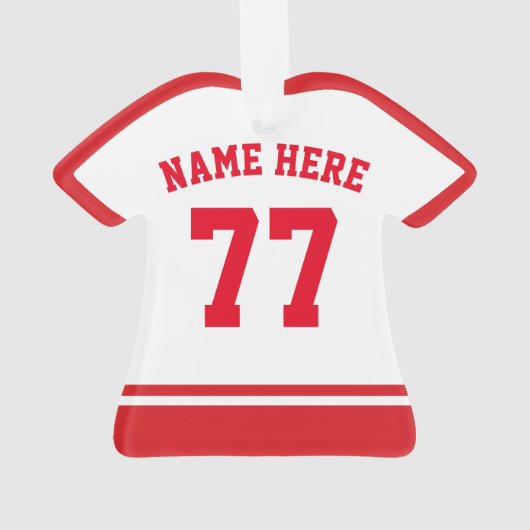 Naam en nummer Jersey Hockey Teams Ornament (achterkant)