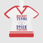 Naam en nummer Jersey Hockey Teams Ornament (voorkant)