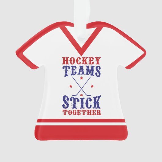 Naam en nummer Jersey Hockey Teams Ornament (voorkant)