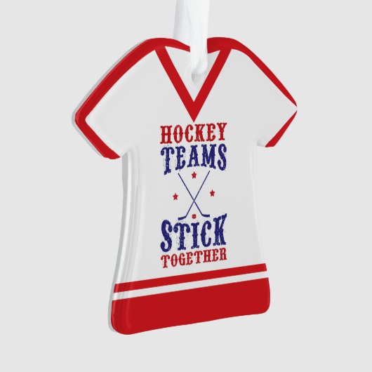 Naam en nummer Jersey Hockey Teams Ornament (voorkant)