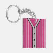 Naam en nummer Jersey Keyring, Baseball Softball Sleutelhanger (Voorkant Links)