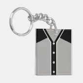 Naam en nummer Jersey Keyring, Baseball Softball Sleutelhanger (Voorkant Links)