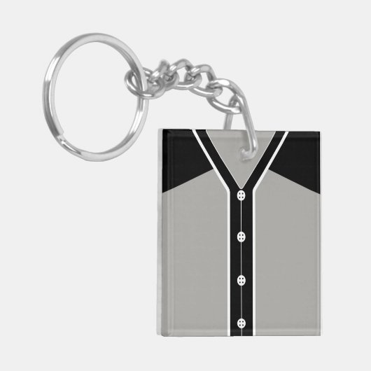 Naam en nummer Jersey Keyring, Baseball Softball Sleutelhanger (Voorkant Links)
