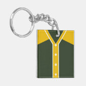 Naam en nummer Jersey Keyring, Baseball Softball Sleutelhanger (Voorkant Links)
