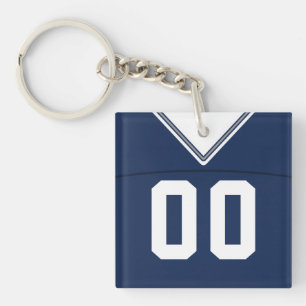 Naam en nummer Jersey Keyring, Football LAX Sleutelhanger